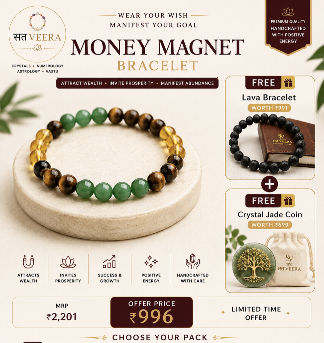 Money Magnet Crystal Bracelet | Wealth, Success & Abundance | SatVEERA