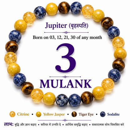 Mulank 3 (Jupiter) Crystal Bracelet