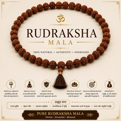 Natural Rudraksha Mala – 108 Beads